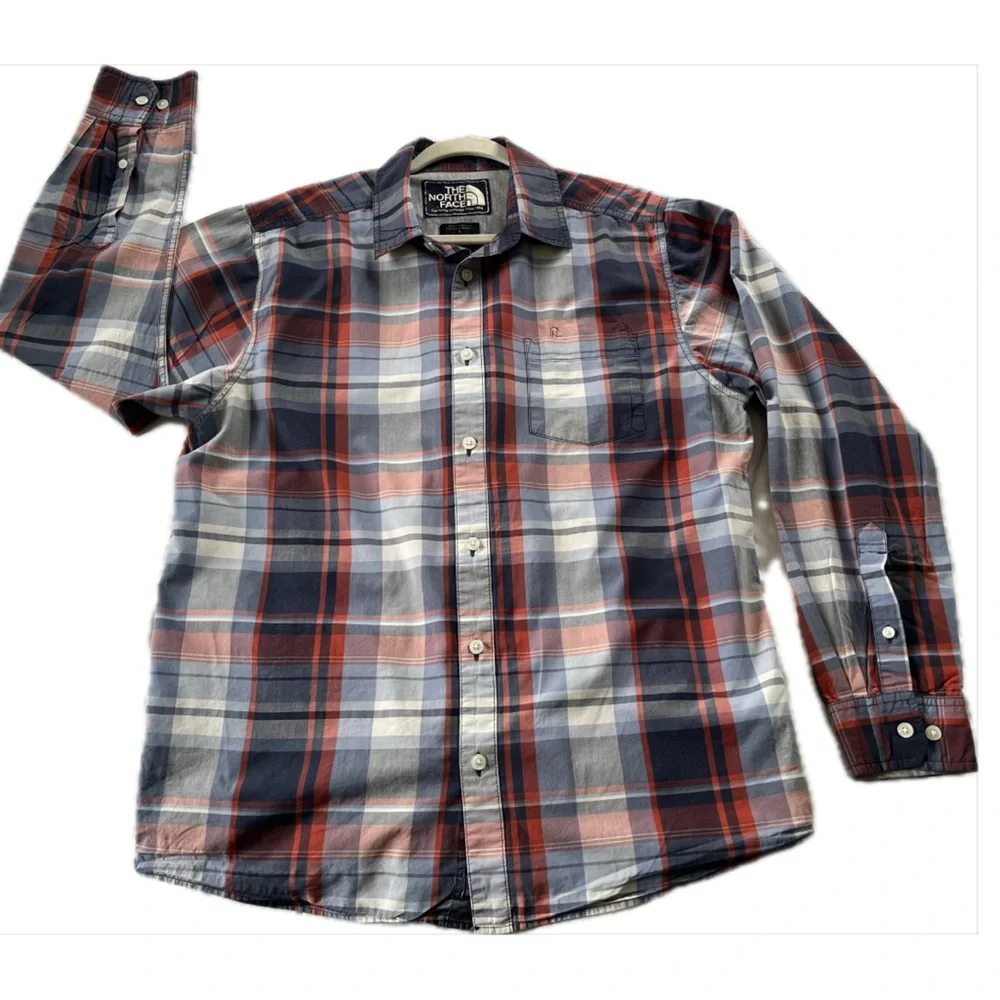 The North Face California Heritage Plaid Long Sleeve Button Down Shirt Men's L
